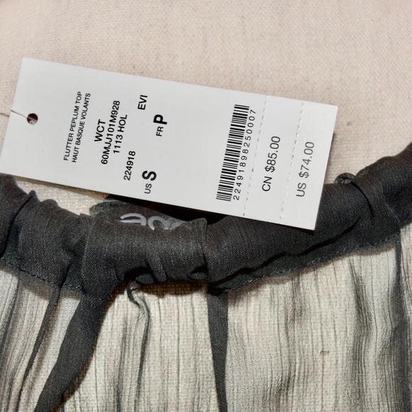 BEBE butterfly print peplum top - Picture 5 of 5